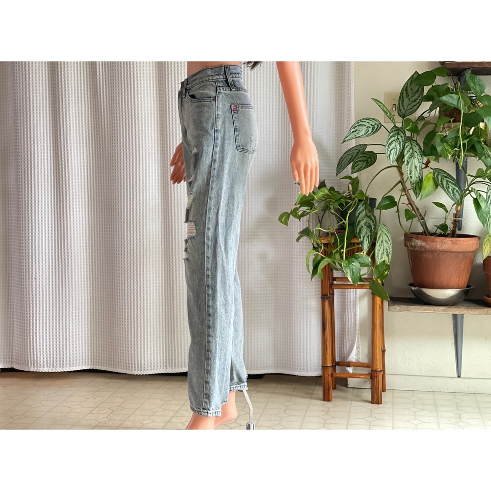 BDG Cowboy Jean‎ Light Wash Distressed High Rise Straight Leg Blue Denim Size 25 - Picture 5 of 8